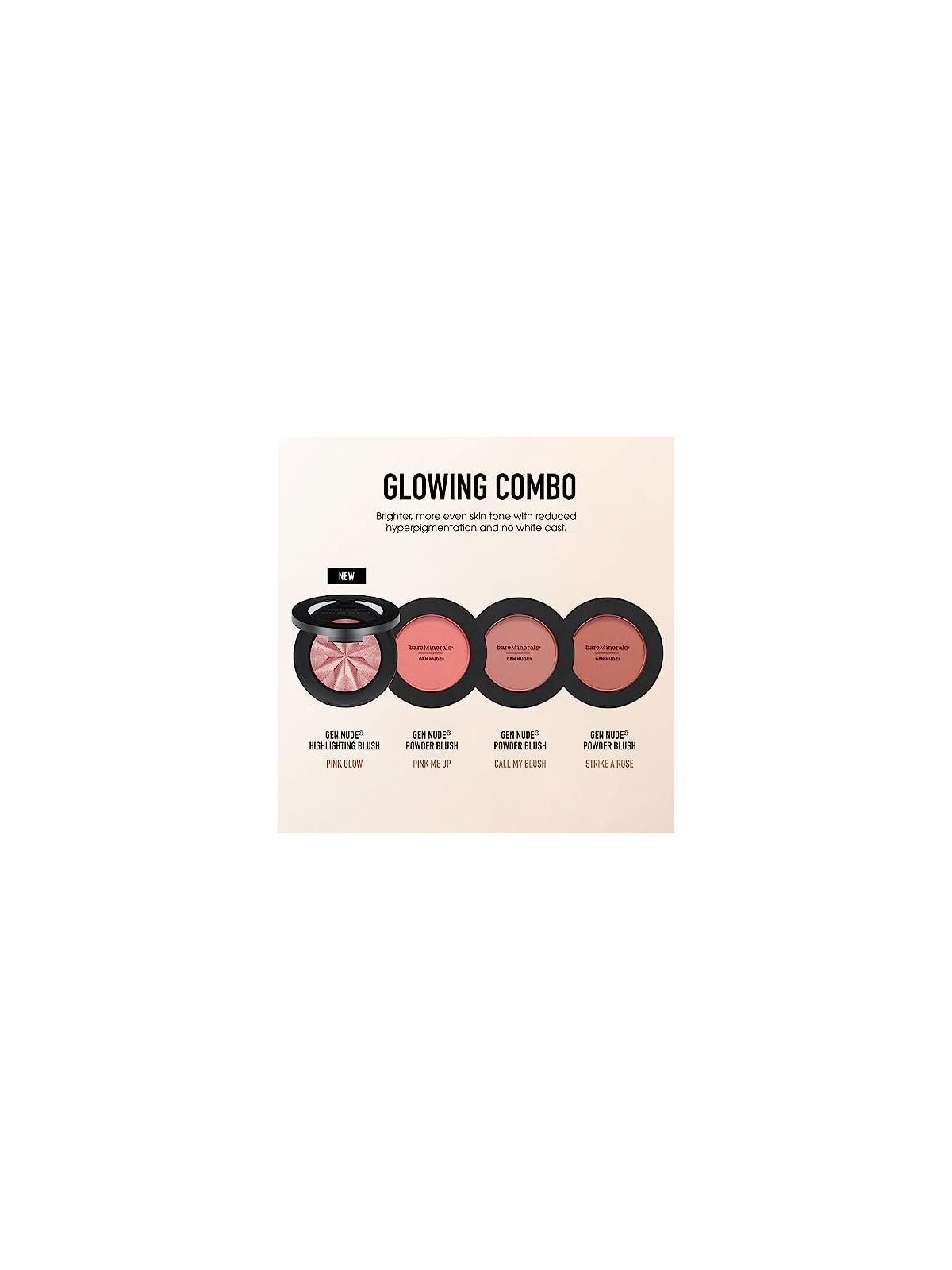 Bare Minerals GEN NUDE blush illuminante Pink Glow 38 gr donna
