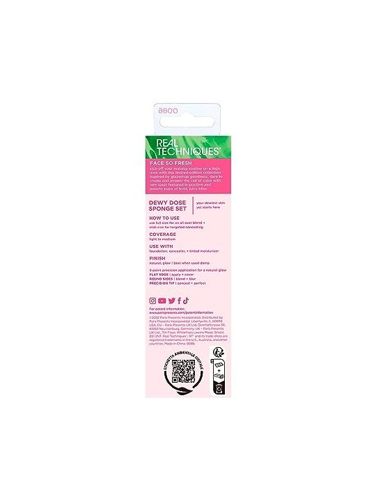 Real Techniques Set di spugne per dose di Nectar Pop Dewy donna 2 unit