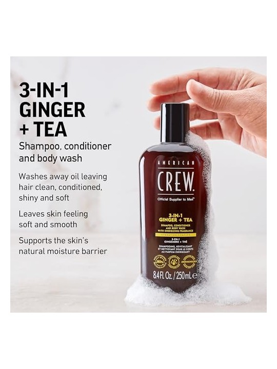 Shampoo American Crew 3 in 1 Zenzero T donna 450ml