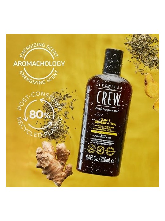 Shampoo American Crew 3 in 1 Zenzero T donna 450ml