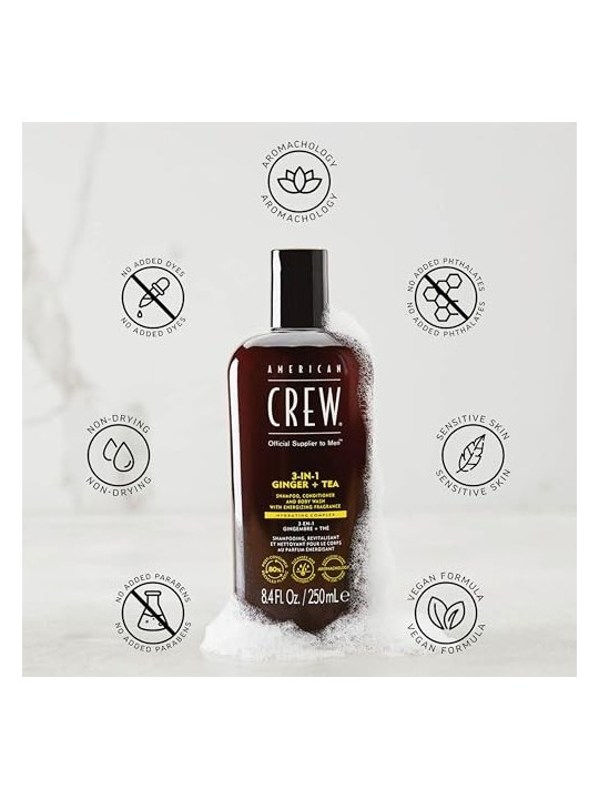 Shampoo American Crew 3 in 1 Zenzero T donna 450ml