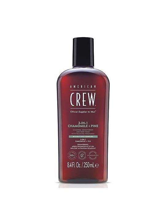 Shampoo American Crew 3 in 1 Camomilla Pino donna 250ml