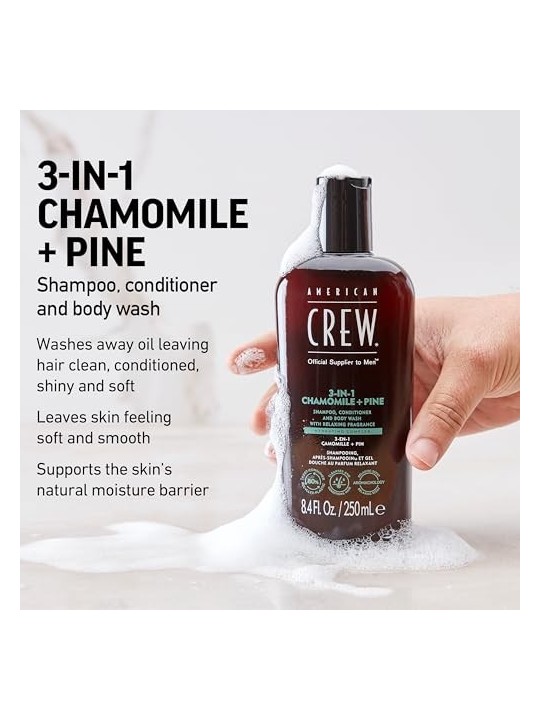 Shampoo American Crew 3 in 1 Camomilla Pino donna 250ml