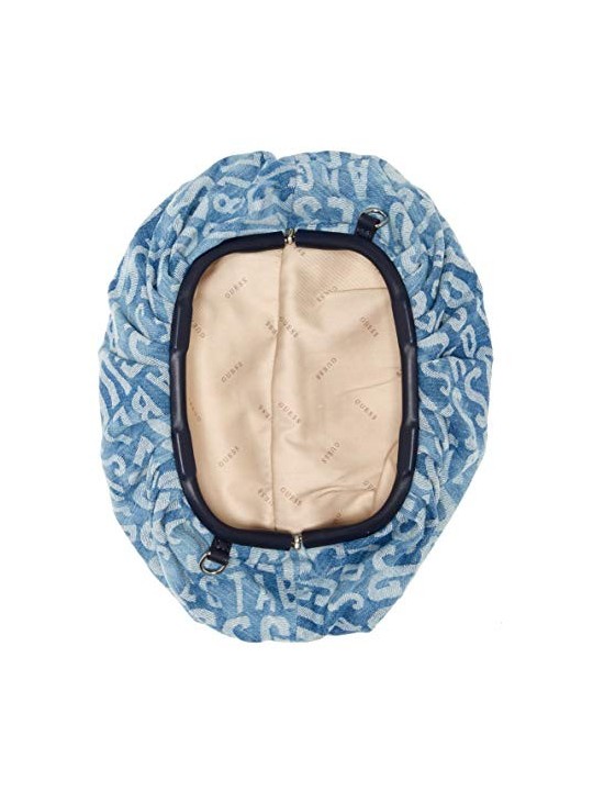 Guess Central City Denim Blue Polyester Clutch Bag