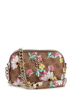Guess Noelle Borsa a Tracolla con Doppie Zip Floreale Donna