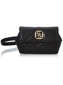 Guess Dilla Mini Borsa Trasformabile Xbody con Cintura Nera 18x13x6 cm donna