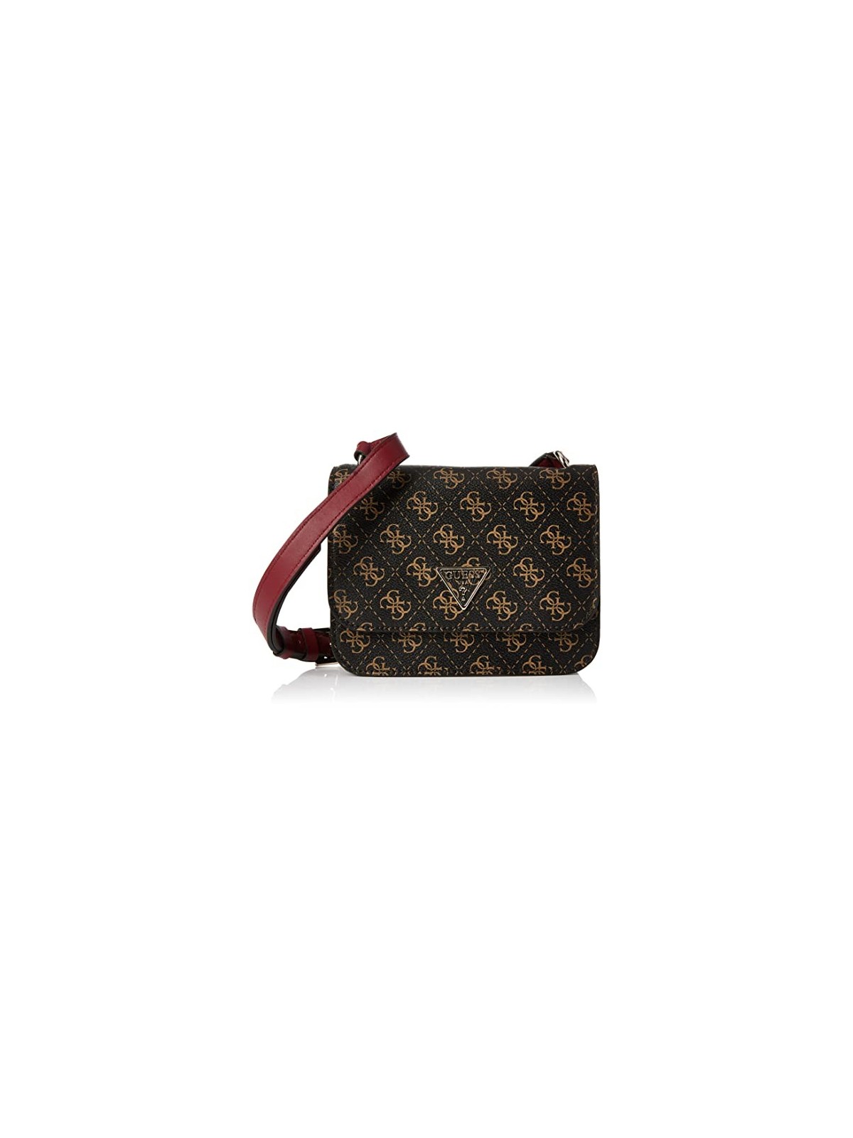 Guess Borsa a Tracolla Noelle in Pelle con Logo 4G Marrone Donna