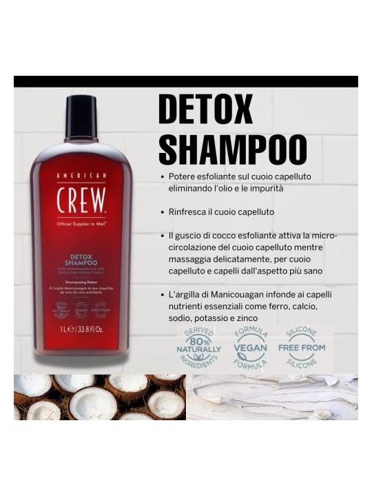 American Crew Shampoo Detox per Uomo Shampoo Detox - Volume: 1000ml uomo American Crew www.essenzetotalstyle.com 