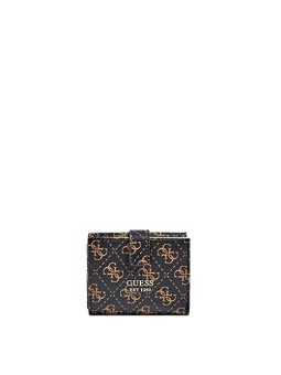 Portafoglio Guess Tyren Piccolo Trifold Poliestere Marrone Donna