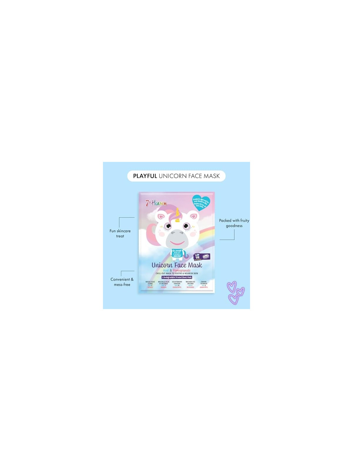 7th Heaven ANIMAL UNICORN Face Mask 1 unit