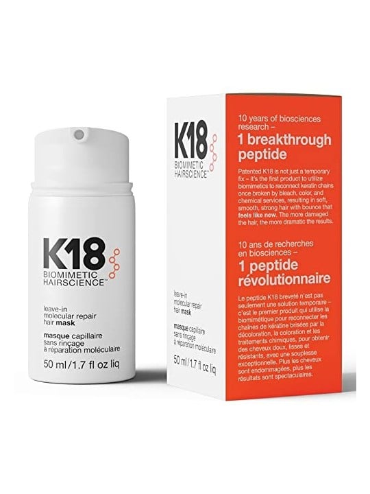 K18 Leave-In Molecular Repair Hair Mask cura dei capelli senza risciacquo per capelli molto secchi e danneggiati 50ml donna K18 