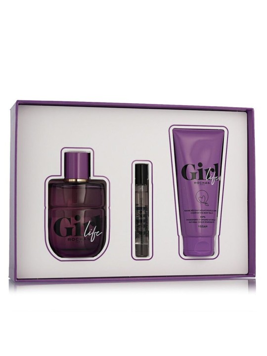 Rochas Girl Life Gift Set eau de parfum 75ml, Mini eau de parfum 7.5ml and Body Balm 100ml donna 75ml Rochas www.essenzetotalsty