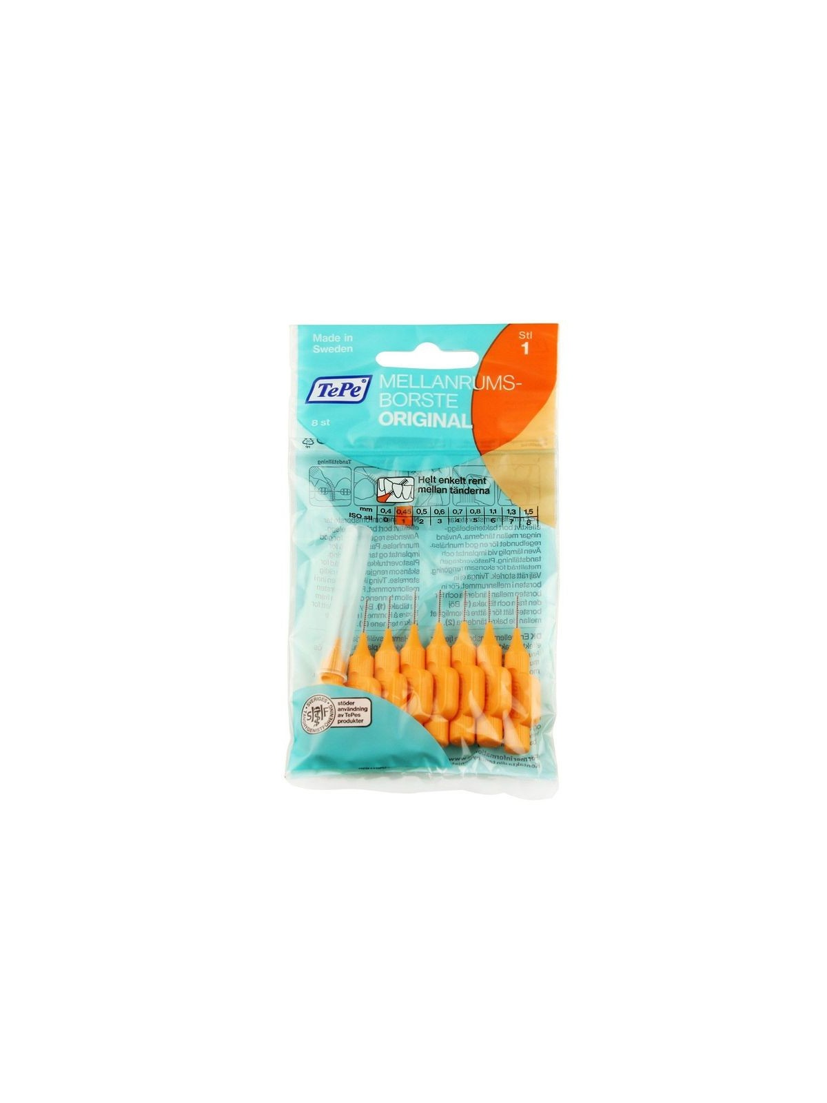 TePe Scovolino interdentale normale 045 mm arancione 8 pz