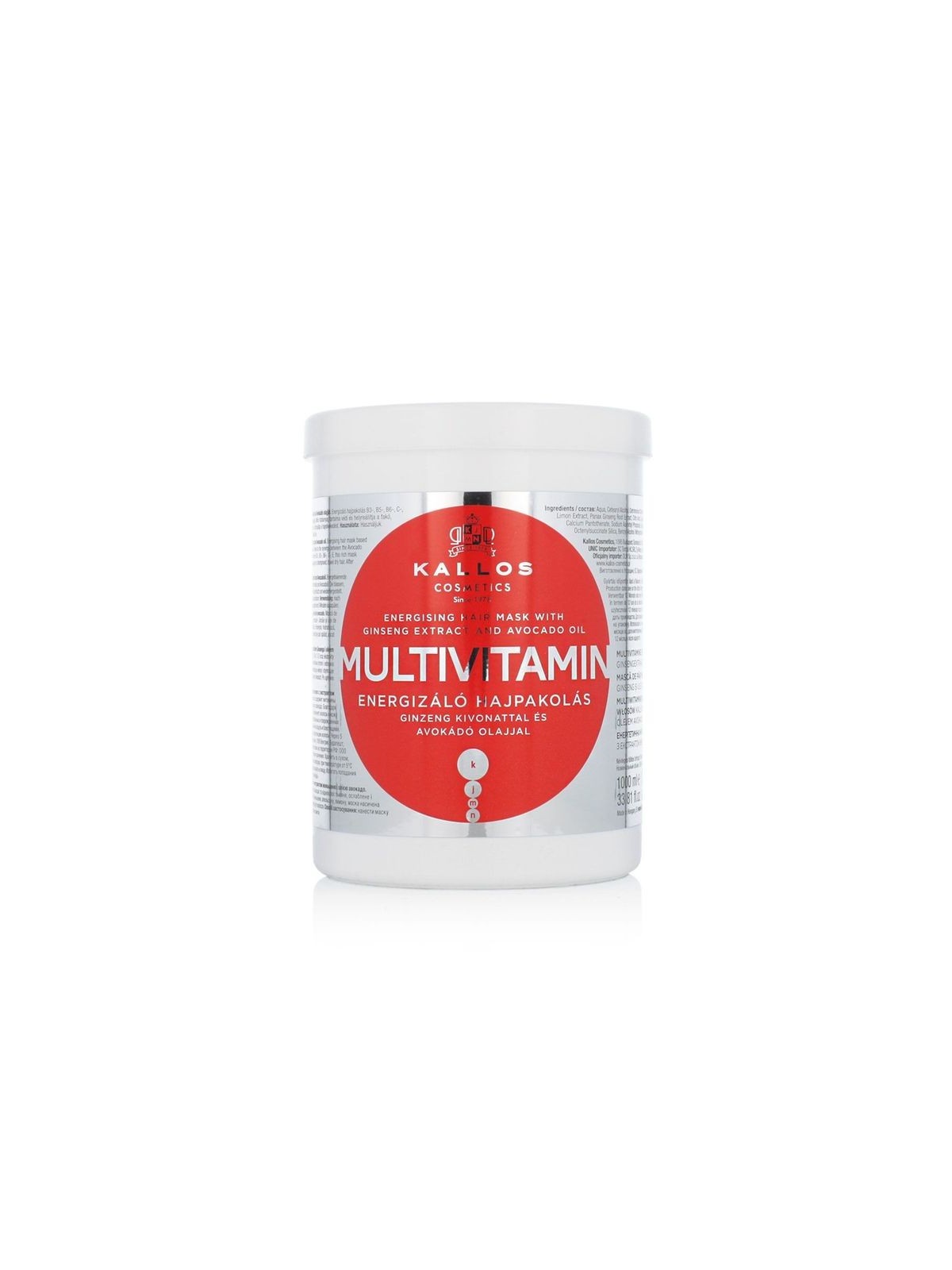 Maschera capelli multivitaminica con estratto di Ginseng e avocado 1000ml