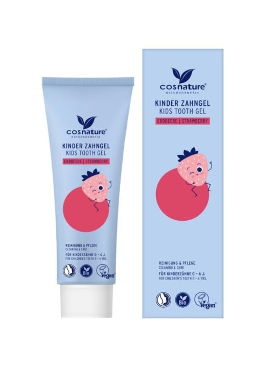 Dentifricio bambini Cosnature fragola senza fluoro