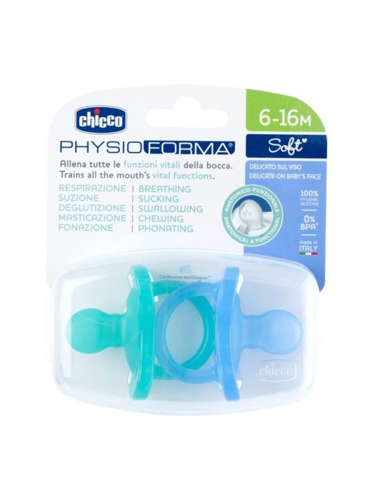 Chicco Ciucciuccio Physio Forma Soft Blu 6-16 Mesi