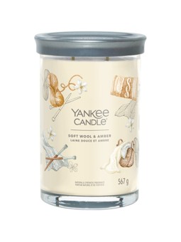 Yankee Candle Candela Profumata Soft Wool  Amber in Tumbler Firma lana morbida e ambra unisex 567g