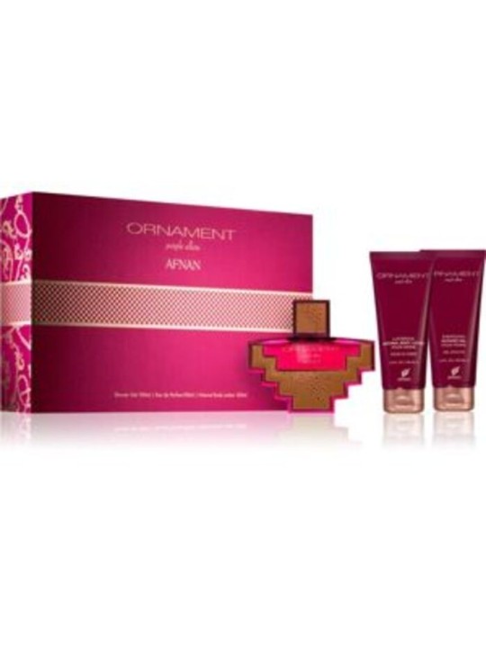 Afnan Ornament Purple Allure Set regalo eau de parfum 100 ml gel doccia 100 ml e lozione corpo 100 ml donna 100ml
