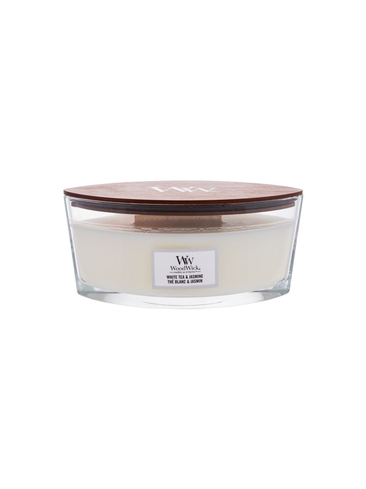 Candela profumata WoodWick Bianco T Gelsomino Nave 4530g