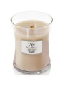 Candela profumata in vaso di ceramica bianca WoodWick 85g