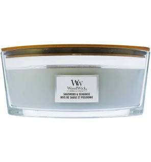 WoodWick Sagewood e Seagrass Barca legno di salvia e erba