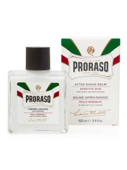 Balsamo Dopobarba Bianco Proraso per pelli sensibili al t verde uomo 100ml
