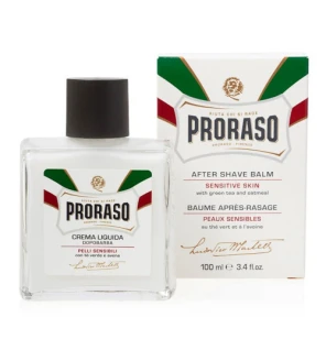 Balsamo Dopobarba Bianco Proraso per pelli sensibili al t verde uomo 100ml
