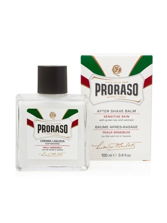 Balsamo Dopobarba Bianco Proraso per pelli sensibili al t verde uomo 100ml