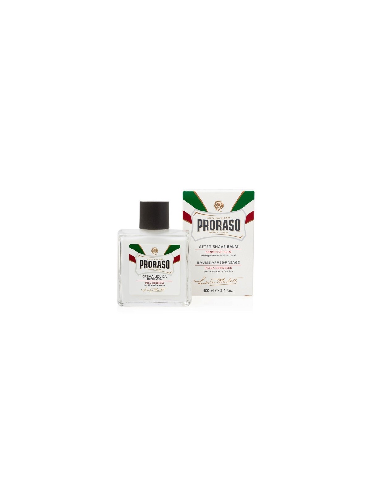Balsamo Dopobarba Bianco Proraso per pelli sensibili al t verde uomo 100ml