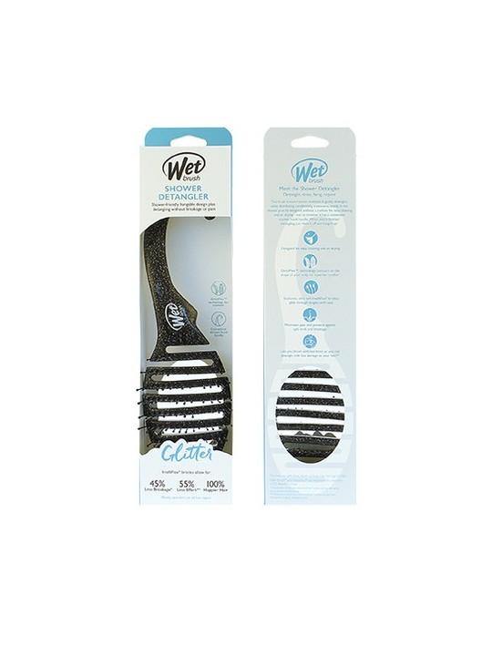 Wet Brush Shower Detangler Glitter Black