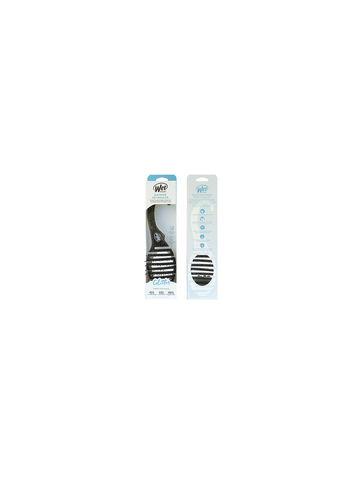 Wet Brush Shower Detangler Glitter Black