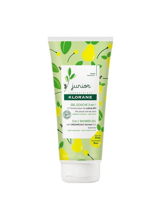 Klorane Junior 2- In-1 Shower Gel - Peac Oat 200ml