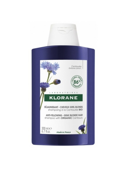 Klorane A LA CENTAUREA BIO shampoo antigiallo per capelli grigi e biondi 400ml unisex