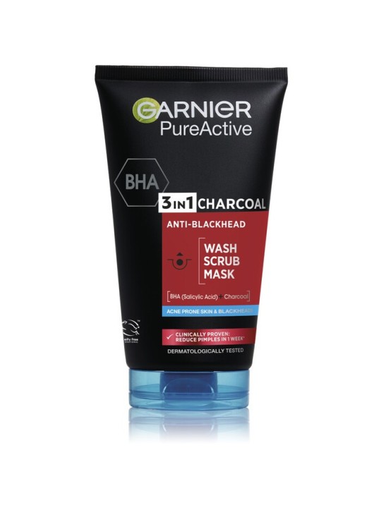 GARNIER 3in1 Black Pure Active Charcoal Anti-Blackhead 150ml