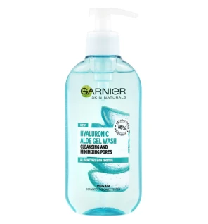 GARNIER Hyaluronic Aloe Gel Wash Cleansing and Minimizing Pore Gel detergente per tutti i tipi di pelle donna 200ml