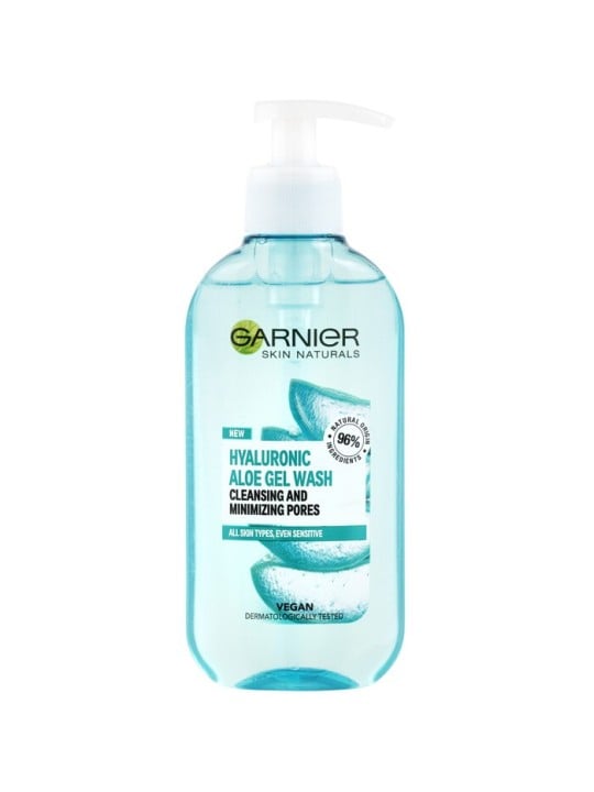 GARNIER Hyaluronic Aloe Gel Wash Cleansing and Minimizing Pore Gel detergente per tutti i tipi di pelle donna 200ml