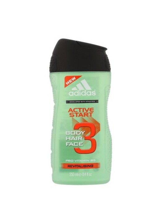 Adidas 3 in 1 Gel doccia, shampoo viso uomo 250ml