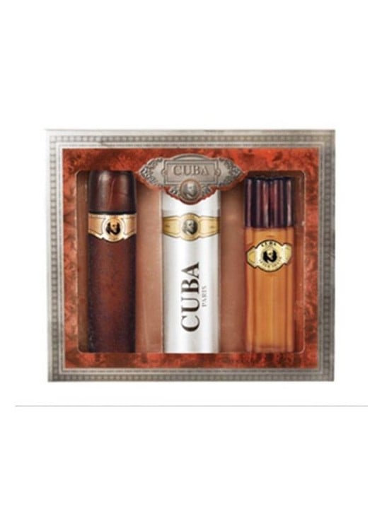Cuba Cofanetto Regalo Cuba Gold eau de toilette 100 ml Dopobarba Cuba Gold 100 ml e deospray Cuba Gold 200 ml uomo 100ml