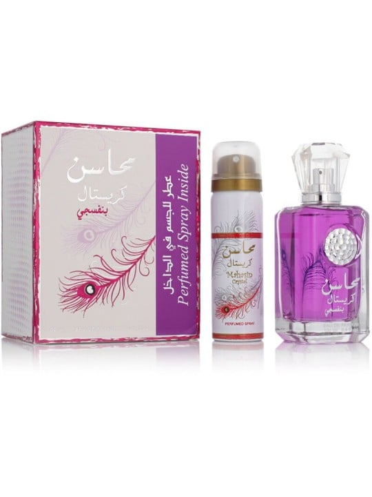 Mahasin Crystal Violet Gift set EDP 100 ml and deospray 75 ml
