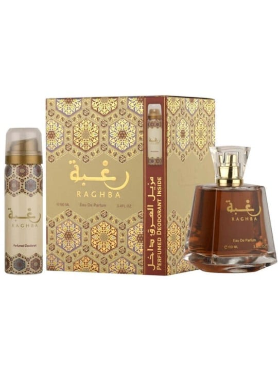 Set regalo Lattafa Perfumes Raghba: eau de parfum unisex 100ml e deodorante 50ml
