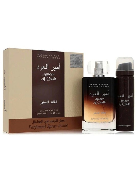 Lattafa Perfumes Ameer Al Oudh Set regalo eau de parfum 100 ml e deodorante 50 ml unisex 100ml Lattafa Perfumes www.essenzetotal