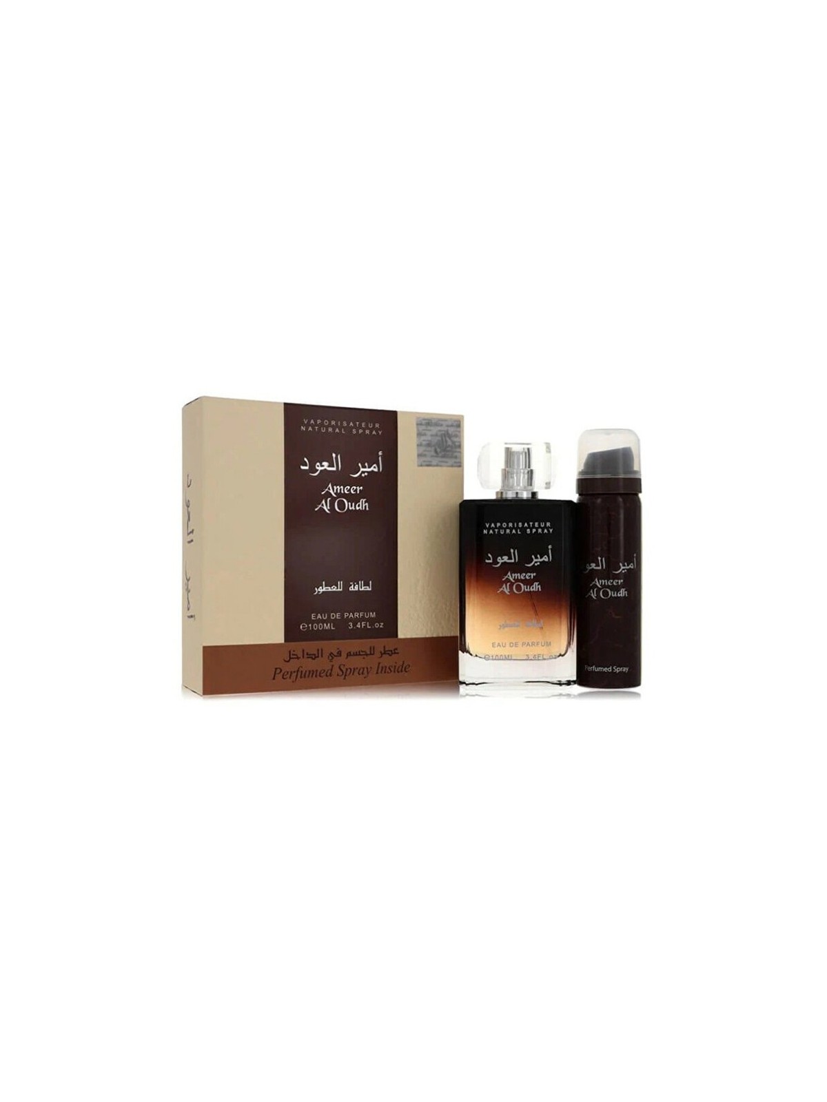 Lattafa Perfumes Ameer Al Oudh Set regalo eau de parfum 100 ml e deodorante 50 ml unisex 100ml Lattafa Perfumes www.essenzetotal