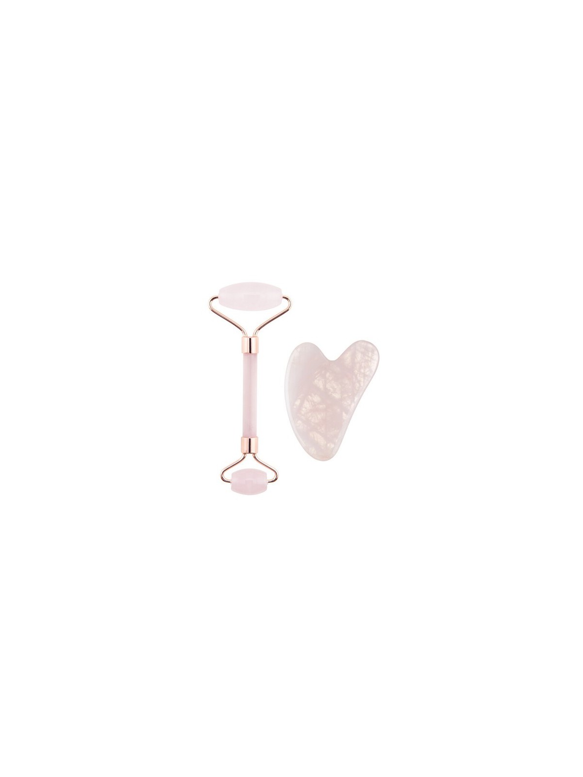 Set Donna di Rullo in Quarzo Rosa e Giada Gua Sha