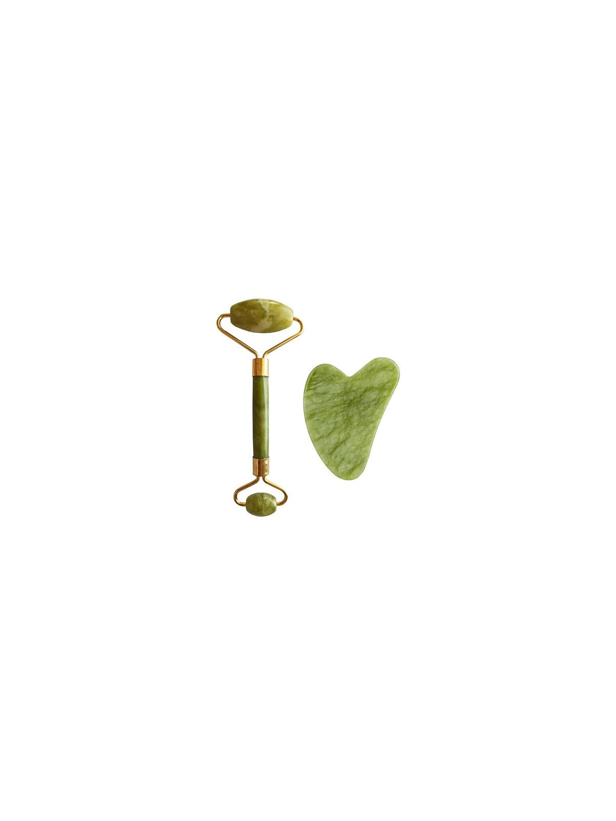 Set Rullo e Gua Sha in Giada Xiuyan Verde Chiaro per Donna