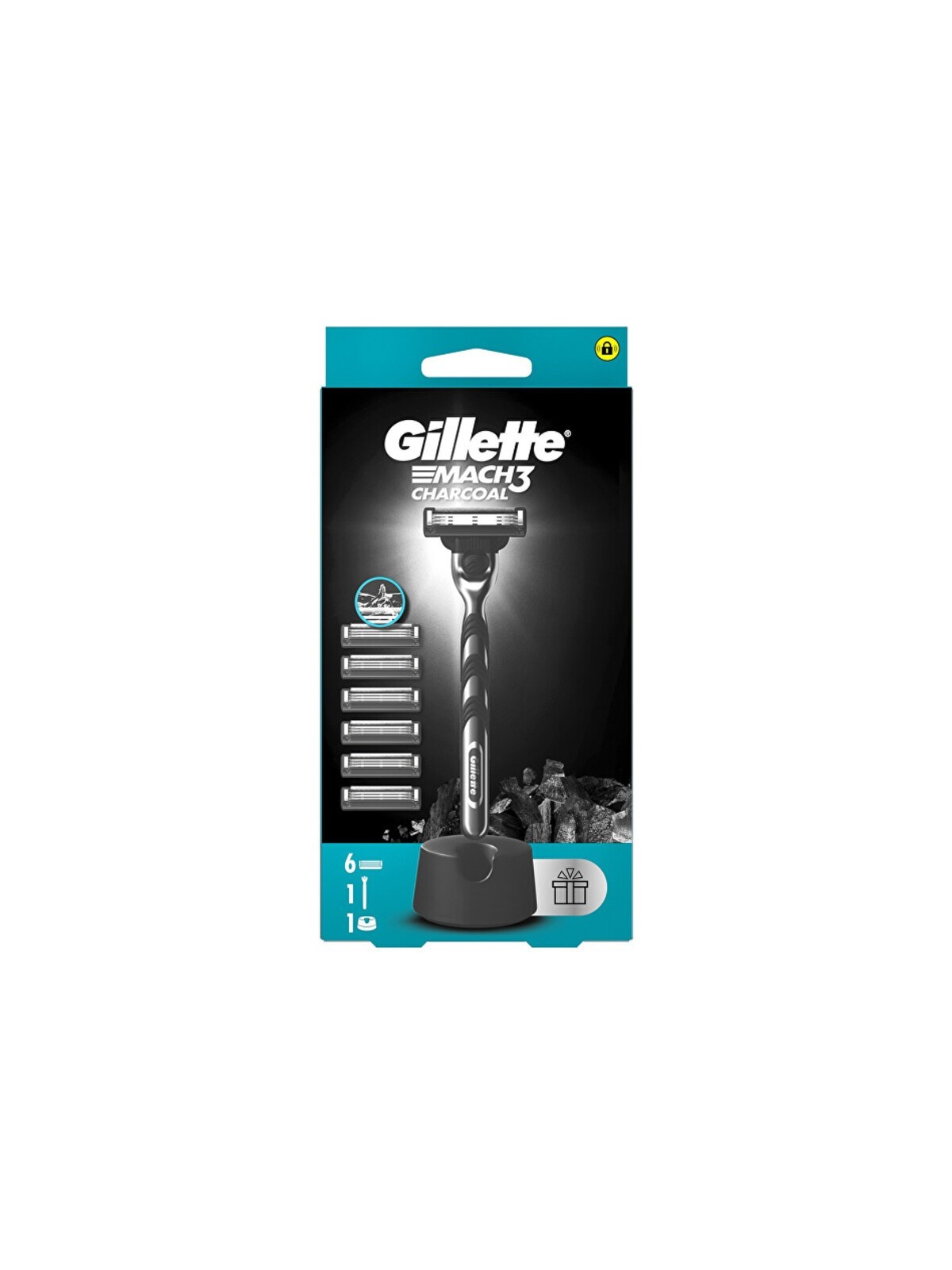 Gillette Mach3 Charcoal - Rasoio + 6 Testine Uomo
