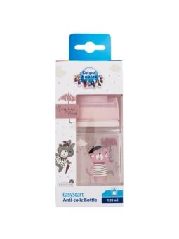 Bottiglia anti-colica rosa Canpol Babies Bonjour Paris Easy Start 120 ml