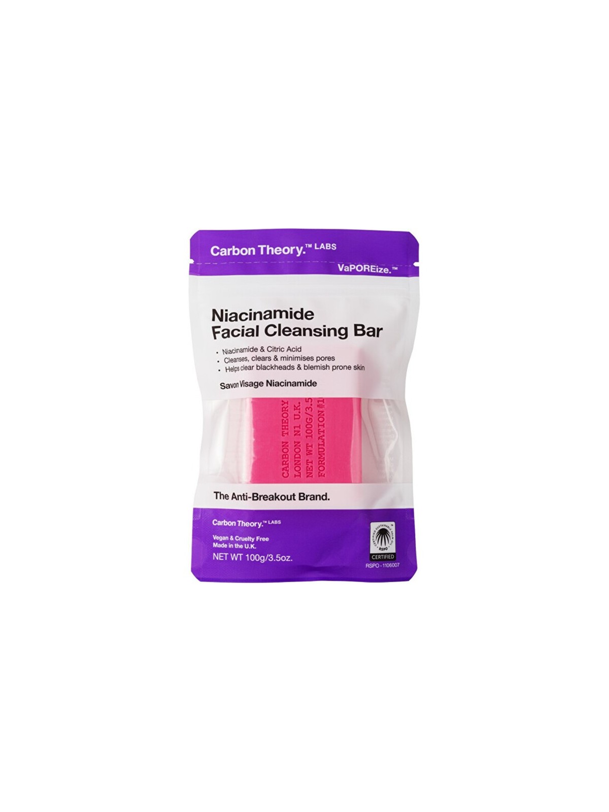 Sapone detergente viso Carbon Theory Niacinamide