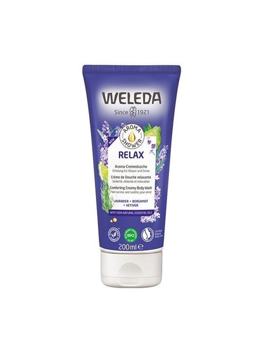 Weleda Aroma Relax Shower Cream unisex 200ml Comforting Creamy Body Wash, Lavender  Bergamot  Vetiver