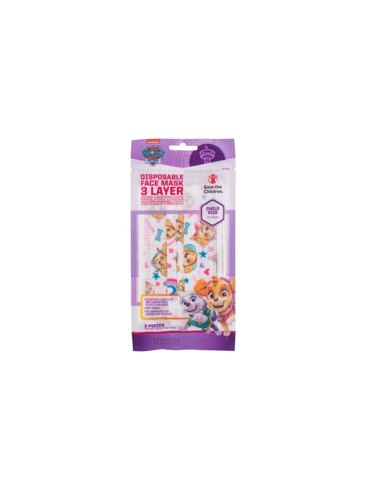 FRAGRANCES FOR CHILDREN Paw Patrol Skye Mask and Respirator 3 units