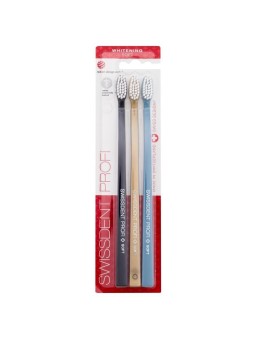 Spazzolino da denti morbido Swissdent Profi Whitening Trio